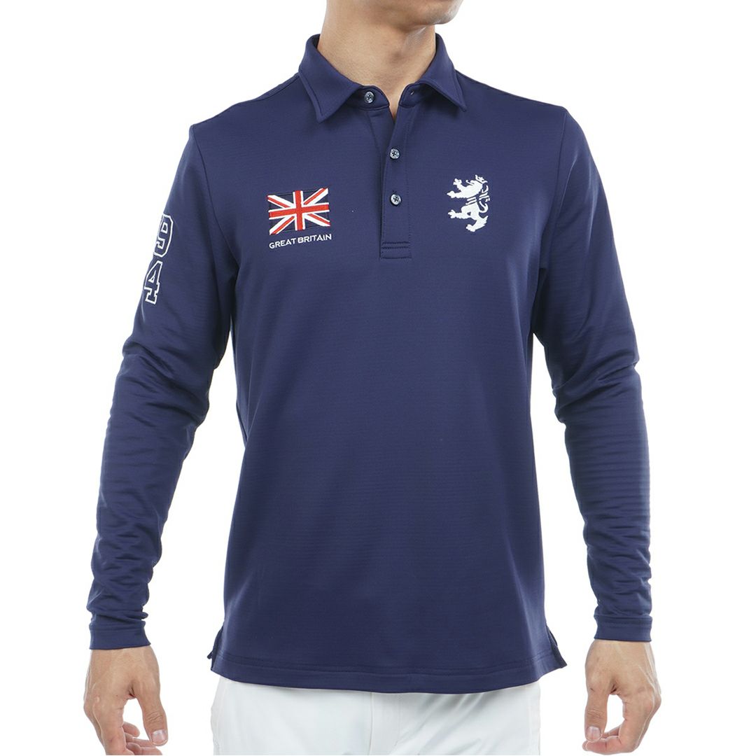 [アドミラル ゴルフ]メンズ 速ポカ フラッグシャツ　ネイビー