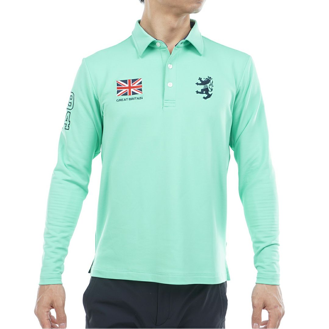 [アドミラル ゴルフ]メンズ 速ポカ フラッグシャツ　ミントグリーン