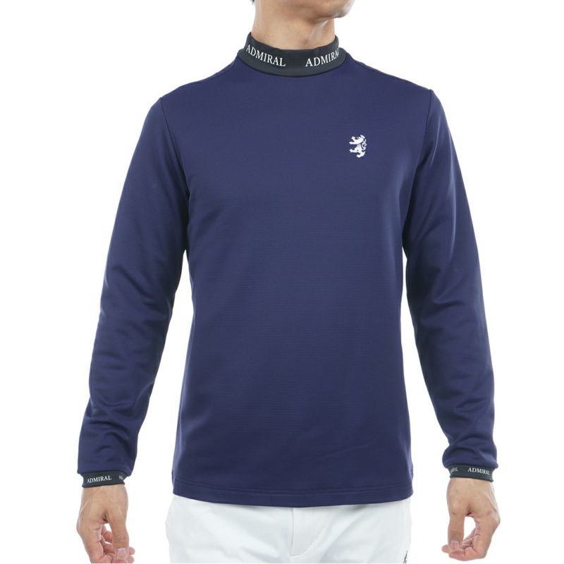 Admiral golf モックネック シャツ　ネイビー アドミラル ゴルフ]メンズ 速ポカ 長袖モックネックシャツ