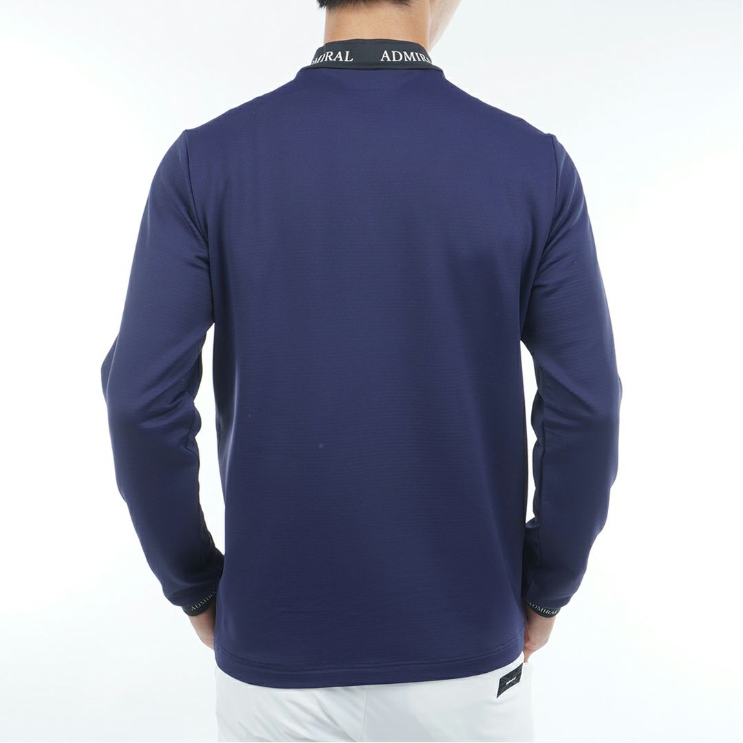  [アドミラル ゴルフ]メンズ 速ポカ 長袖モックネックシャツ　ネイビー