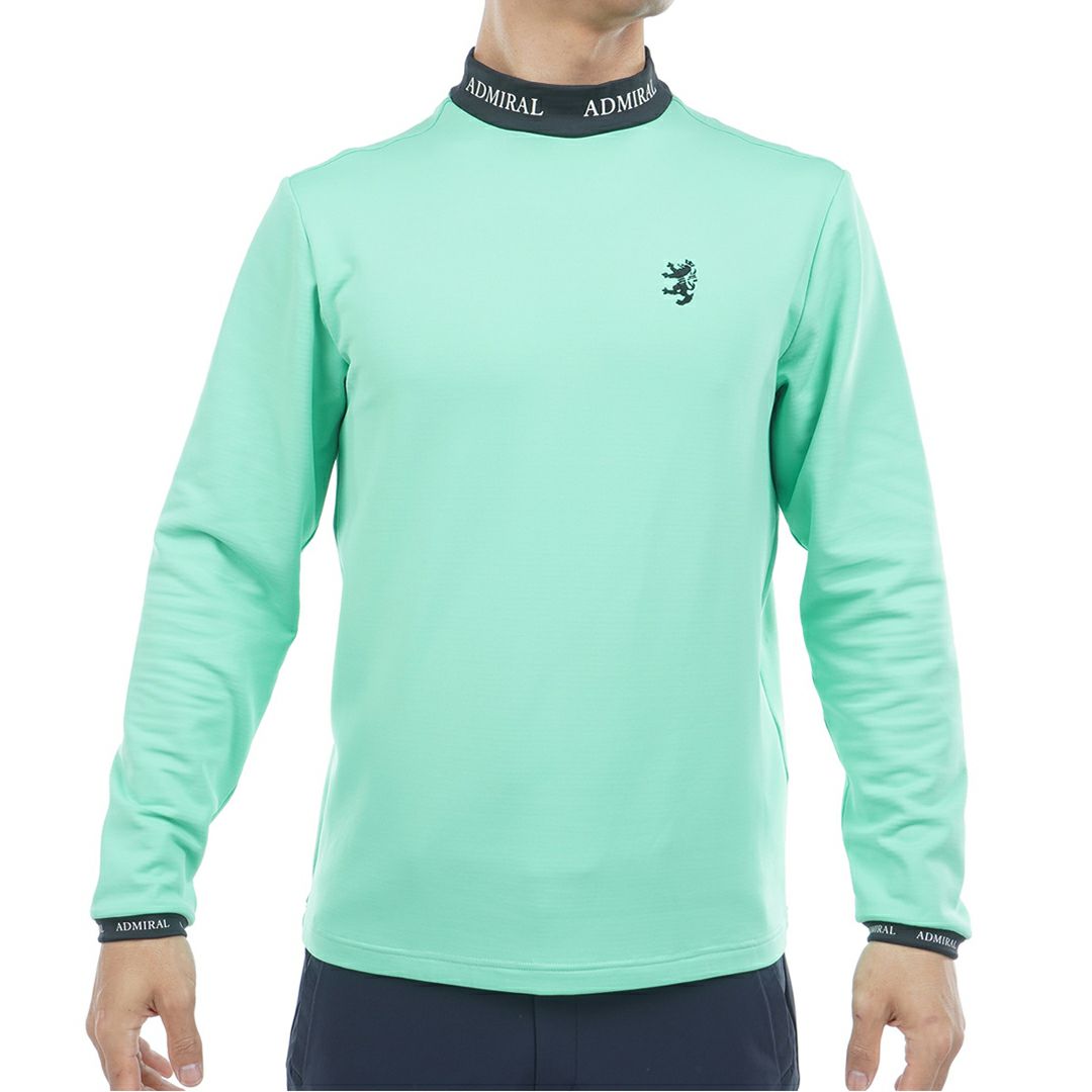  [アドミラル ゴルフ]メンズ 速ポカ 長袖モックネックシャツ　ミントグリーン