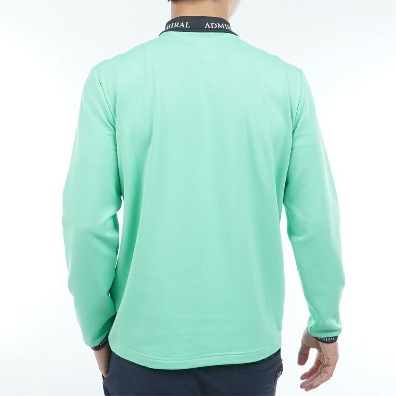  [アドミラル ゴルフ]メンズ 速ポカ 長袖モックネックシャツ　ミントグリーン