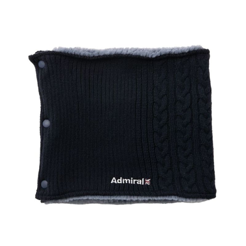  [アドミラル ゴルフ]ネックウォーマー ボタンホックニット　ネイビー