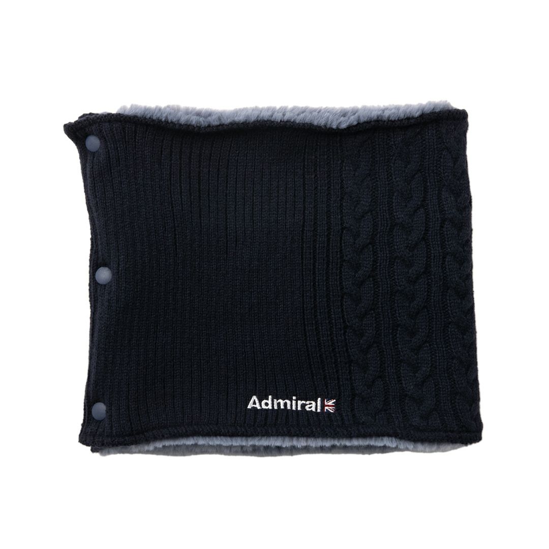  [アドミラル ゴルフ]ネックウォーマー ボタンホックニット　ネイビー