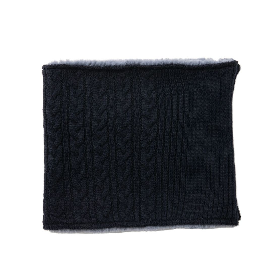  [アドミラル ゴルフ]ネックウォーマー ボタンホックニット　ネイビー