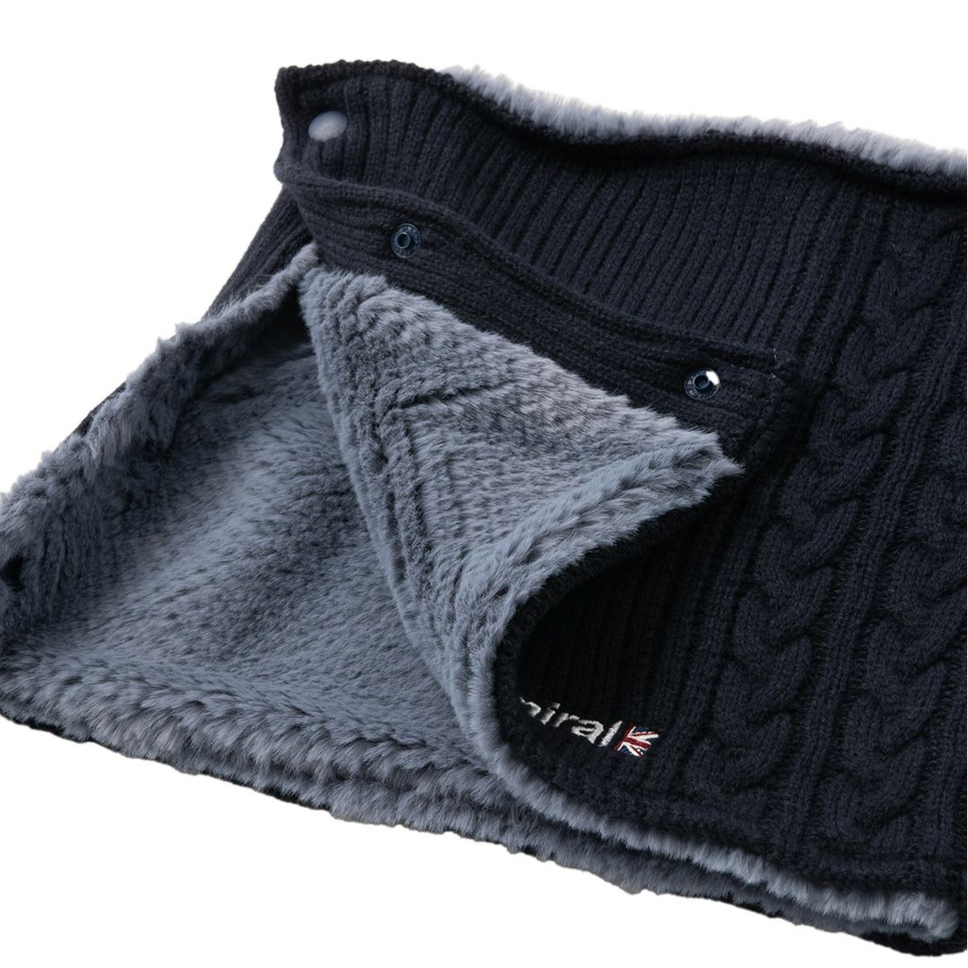  [アドミラル ゴルフ]ネックウォーマー ボタンホックニット　ネイビー