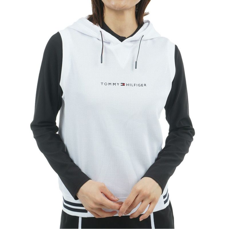 トミー ヒルフィガー ゴルフ Tommy Hilfiger Golf レディース レディース ワッフル スウェットフーディーベスト THLA551 詳細1