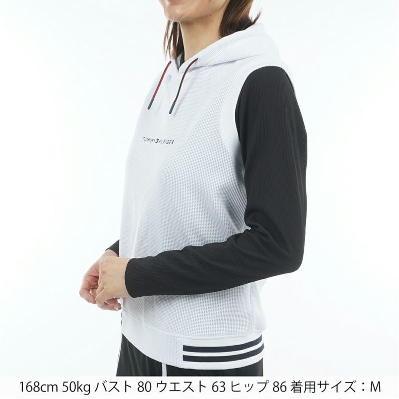 トミー ヒルフィガー ゴルフ Tommy Hilfiger Golf レディース レディース ワッフル スウェットフーディーベスト THLA551 詳細2