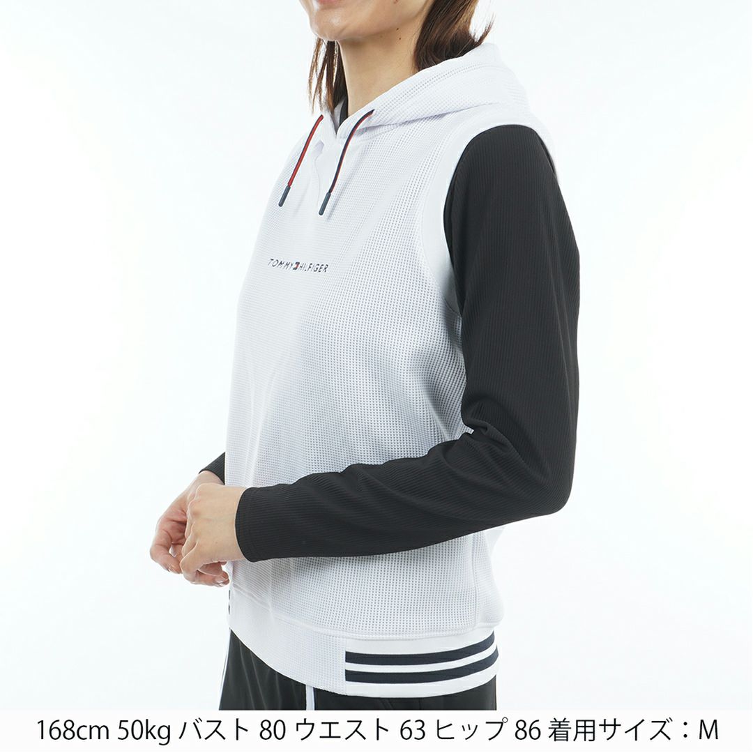 トミー ヒルフィガー ゴルフ Tommy Hilfiger Golf レディース レディース ワッフル スウェットフーディーベスト THLA551 詳細2