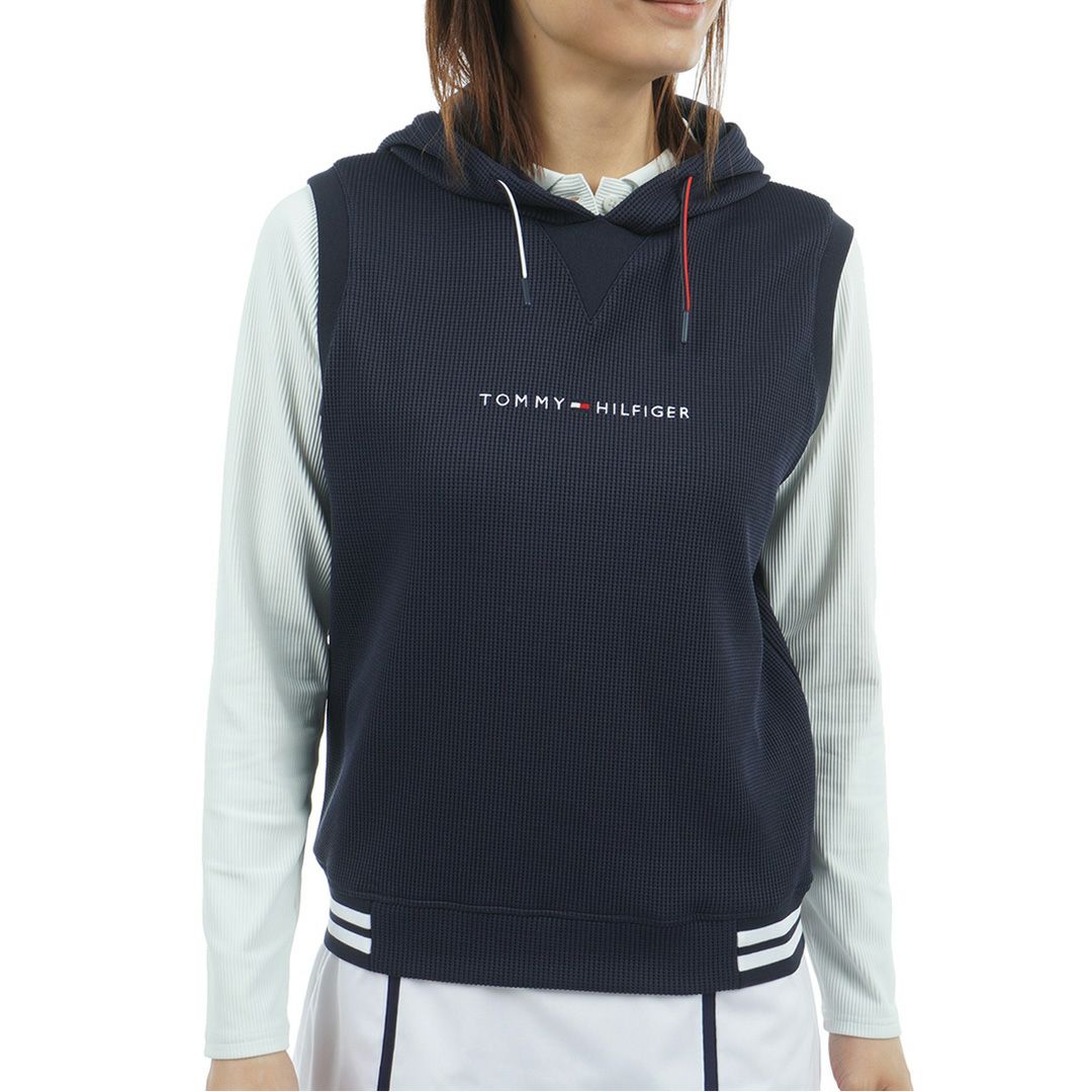 トミー ヒルフィガー ゴルフ Tommy Hilfiger Golf レディース レディース ワッフル スウェットフーディーベスト THLA551 詳細4