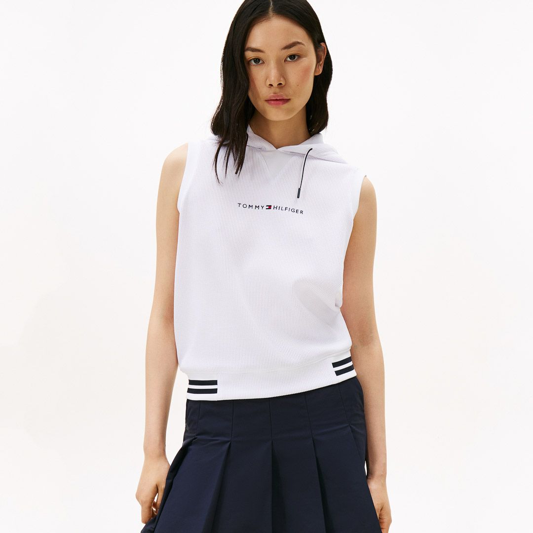 トミー ヒルフィガー ゴルフ Tommy Hilfiger Golf レディース レディース ワッフル スウェットフーディーベスト THLA551 詳細20