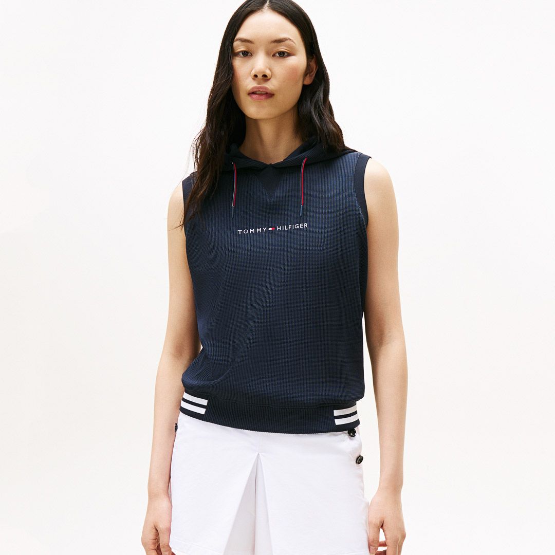 トミー ヒルフィガー ゴルフ Tommy Hilfiger Golf レディース レディース ワッフル スウェットフーディーベスト THLA551 詳細24