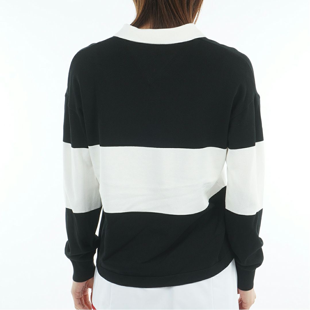 TOMMY HILFIGER GOLF レディース 長袖ラガーシャツ ブラック