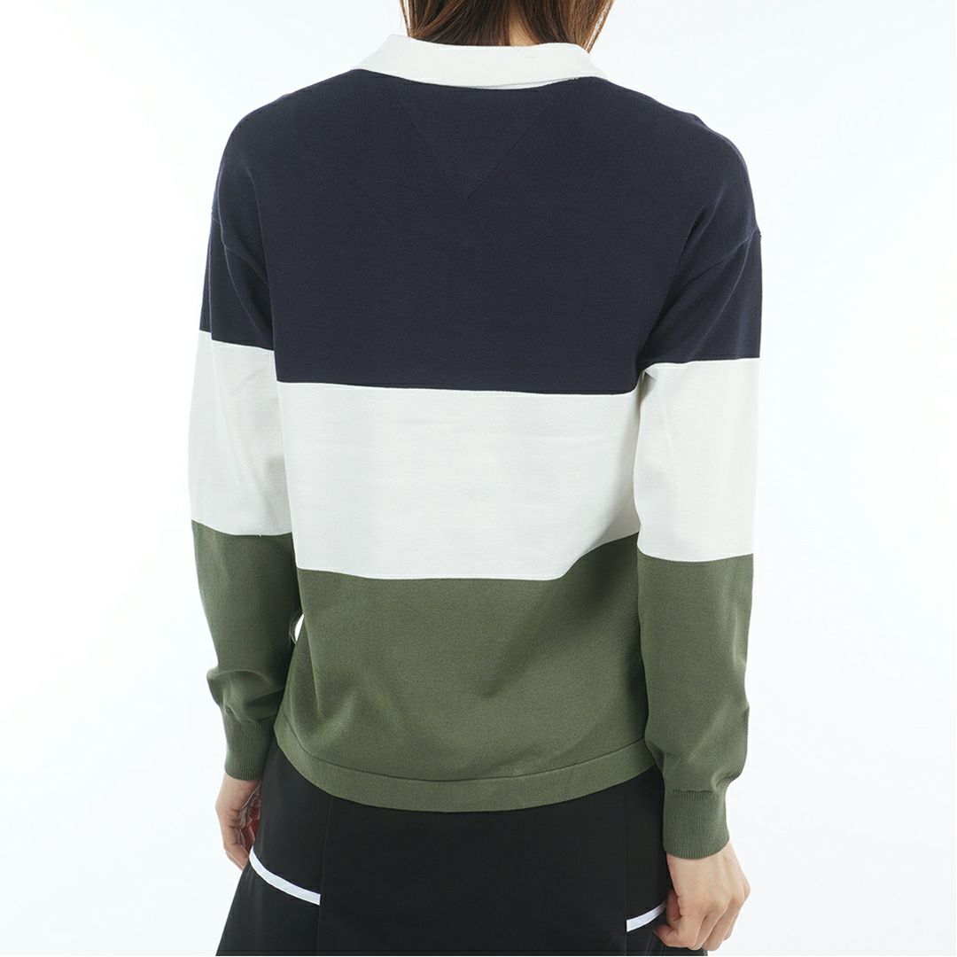 TOMMY HILFIGER GOLF レディース 長袖ラガーシャツ カーキ