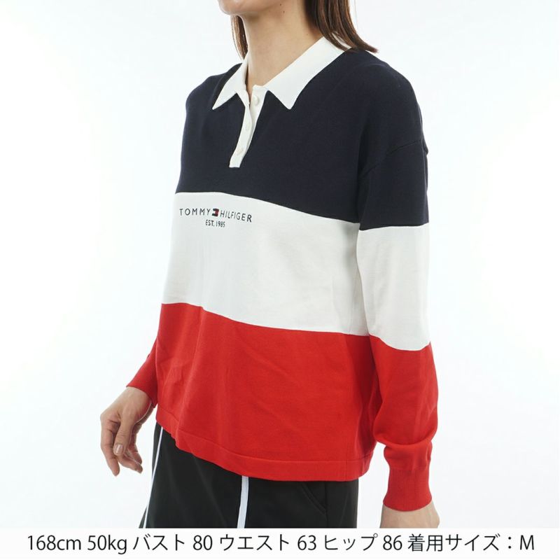 トミー ヒルフィガー ゴルフ Tommy Hilfiger Golf レディース レディース ラガー長袖 ニットシャツ THLA553 詳細8