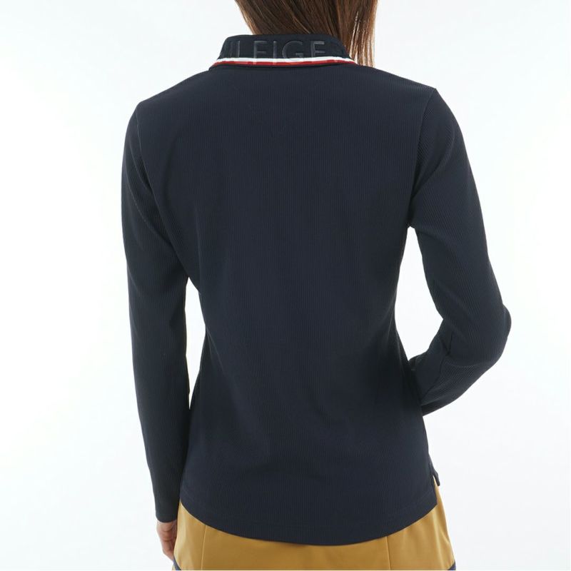 TOMMY HILFIGER GOLF レディース 長袖ポロシャツ ネイビー