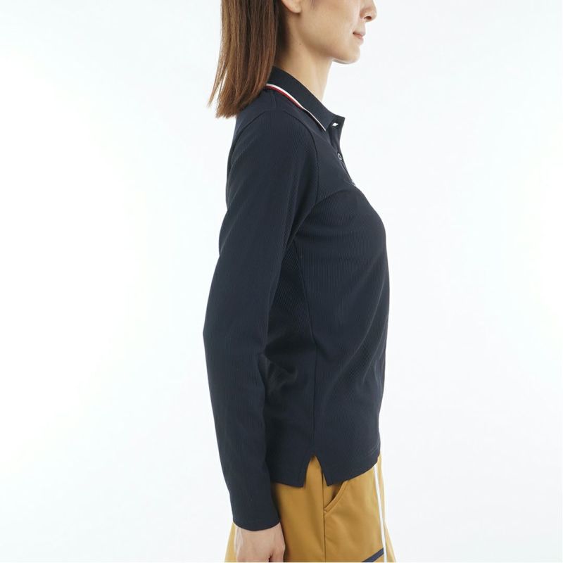TOMMY HILFIGER GOLF レディース 長袖ポロシャツ ネイビー