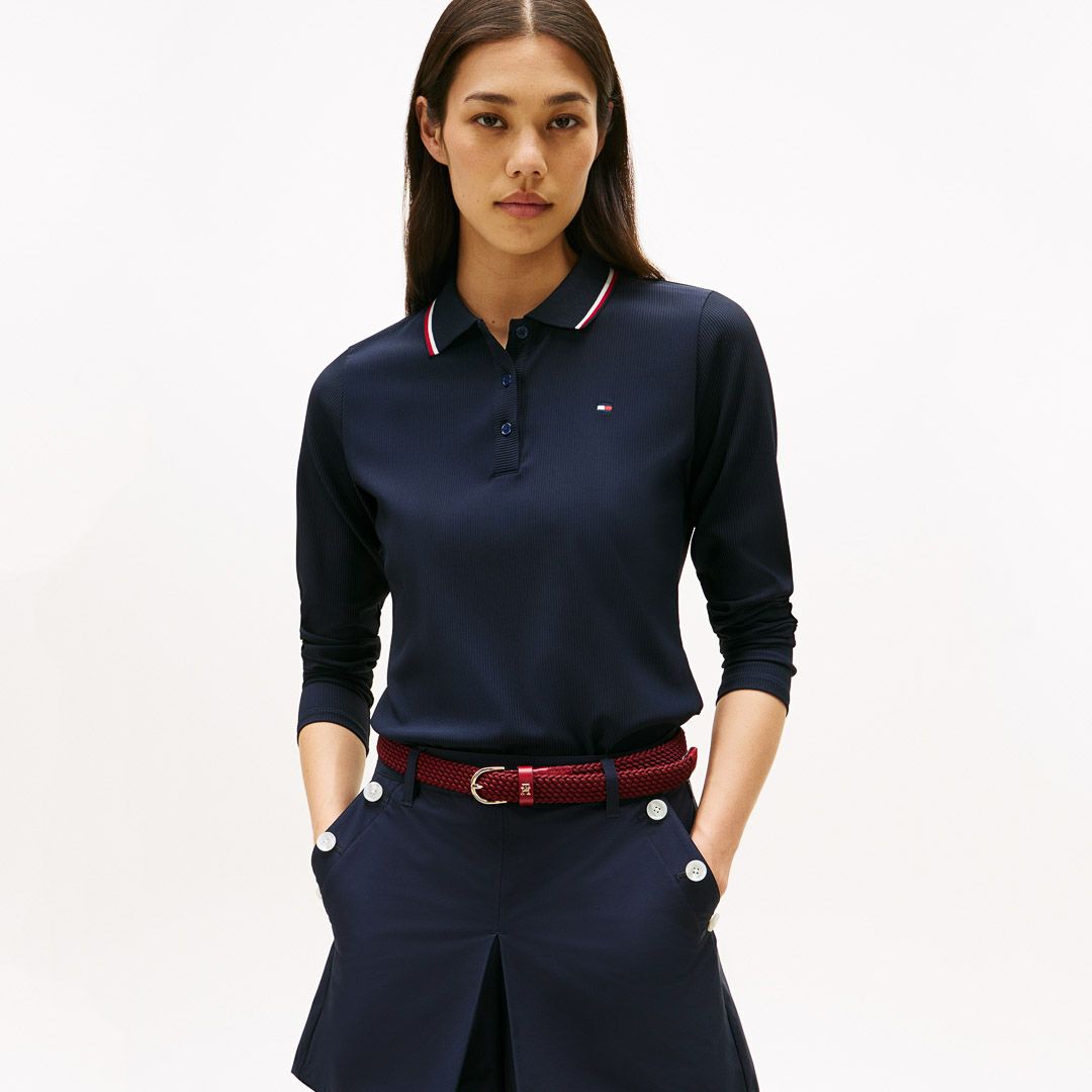 TOMMY HILFIGER GOLF レディース 長袖ポロシャツ  モデル画像