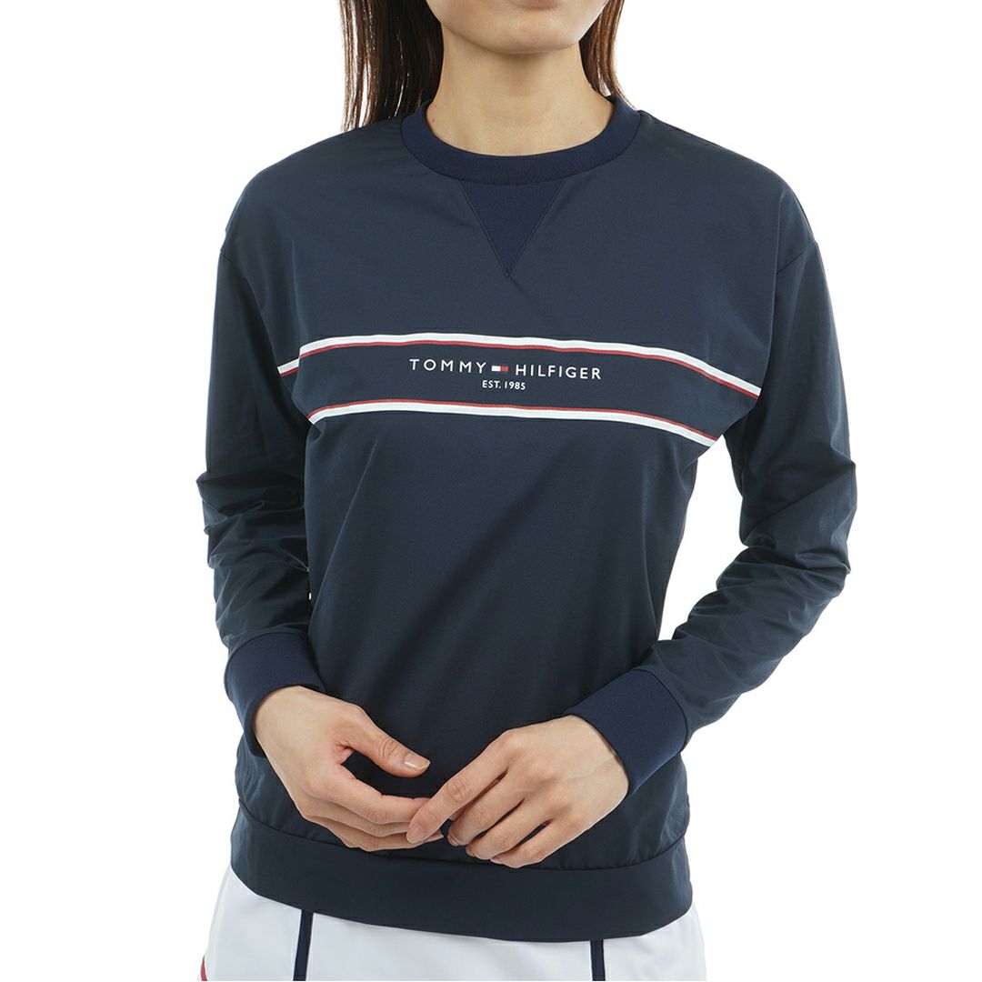 TOMMY HILFIGER GOLF レディース 長袖スウェットシャツ ネイビー