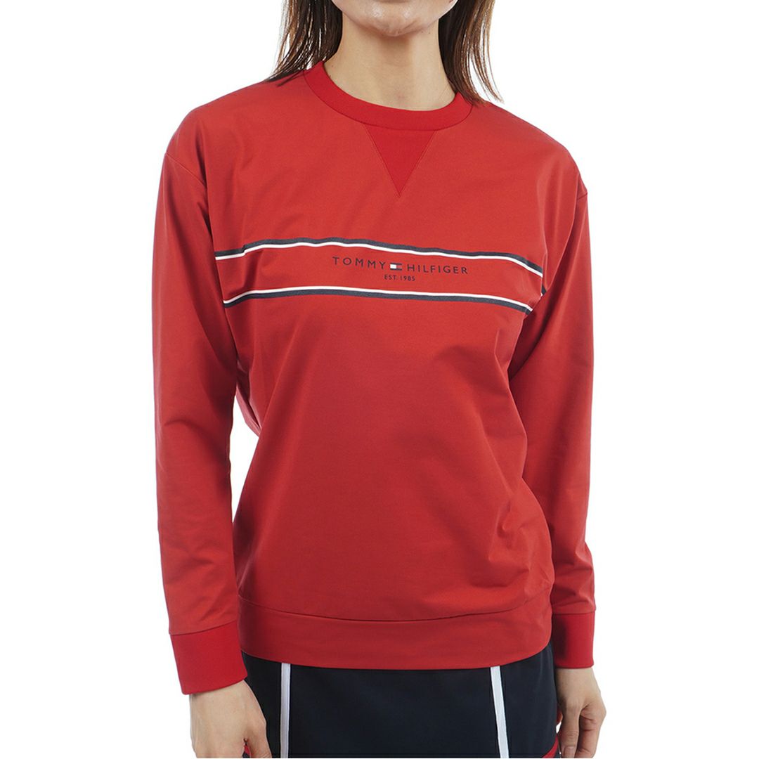 TOMMY HILFIGER GOLF レディース 長袖スウェットシャツ レッド
