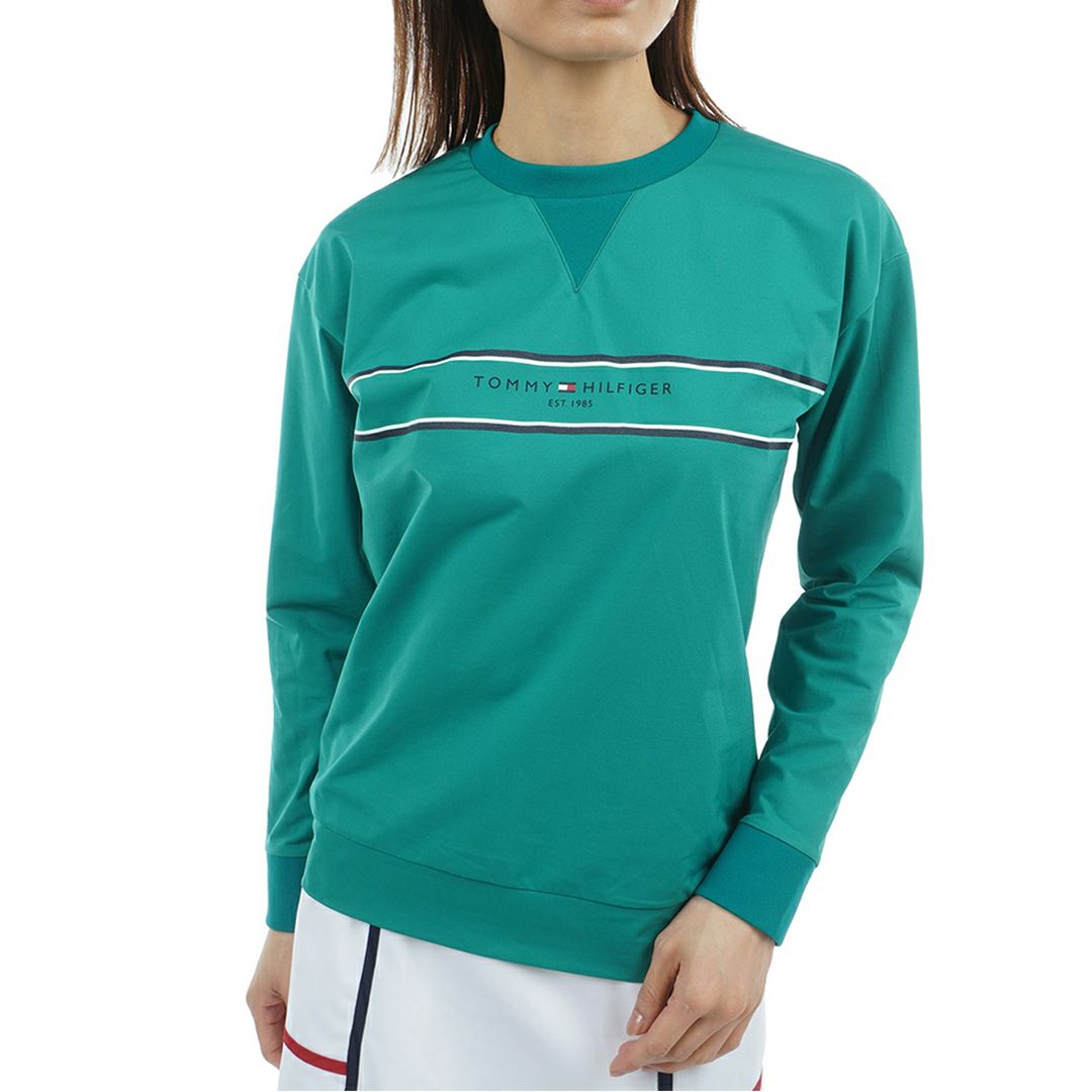 TOMMY HILFIGER GOLF レディース 長袖スウェットシャツ グリーン