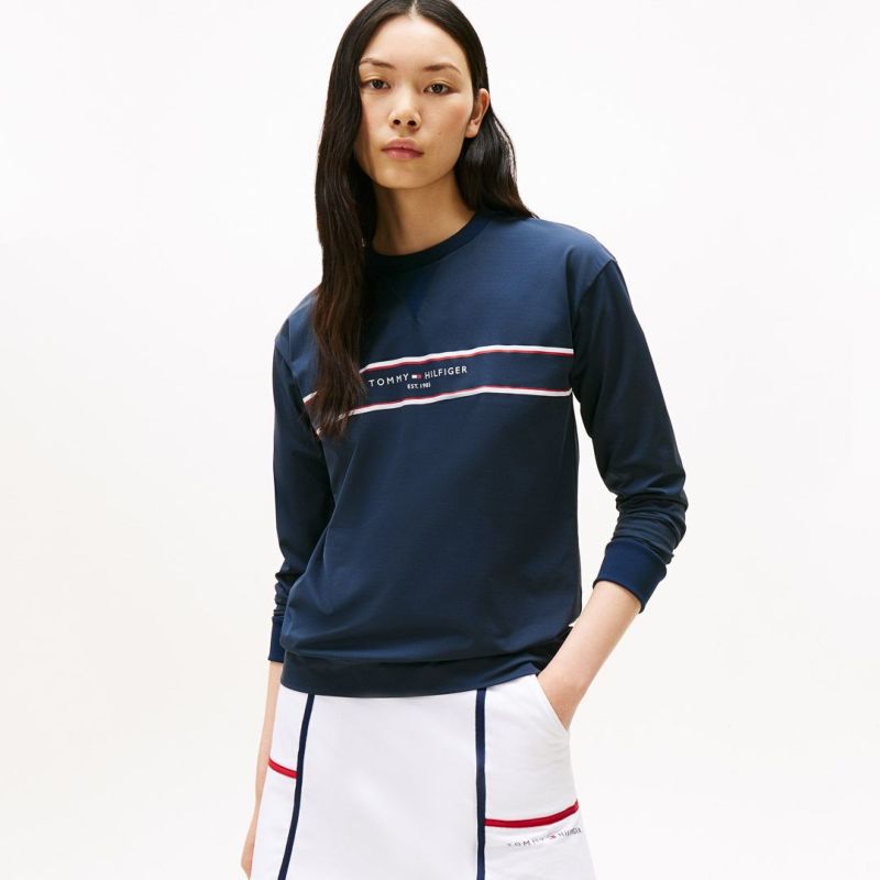 TOMMY HILFIGER GOLF レディース 長袖スウェットシャツ ネイビー