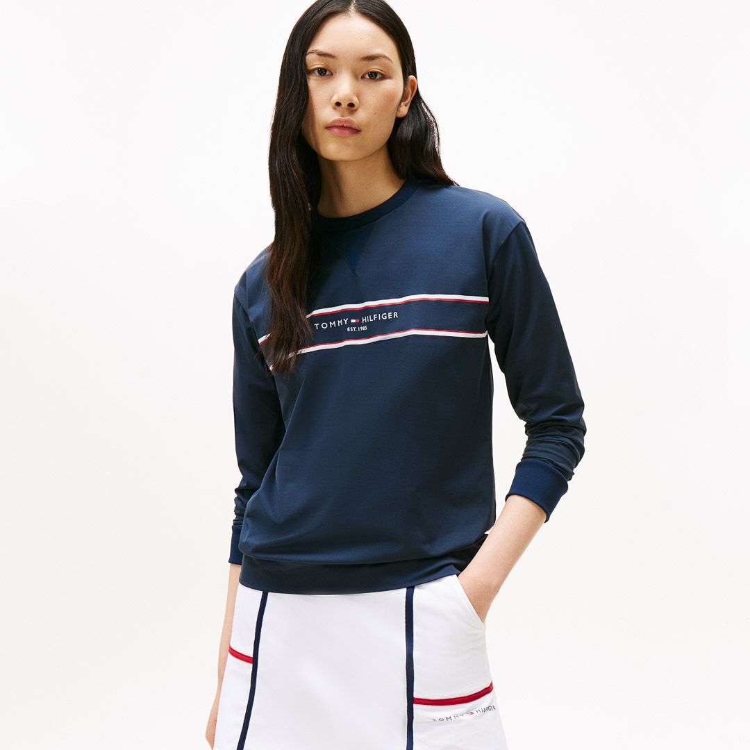トミー ヒルフィガー ゴルフ Tommy Hilfiger Golf レディース レディース フロントロゴ 長袖スウェットシャツ THLA560 詳細24