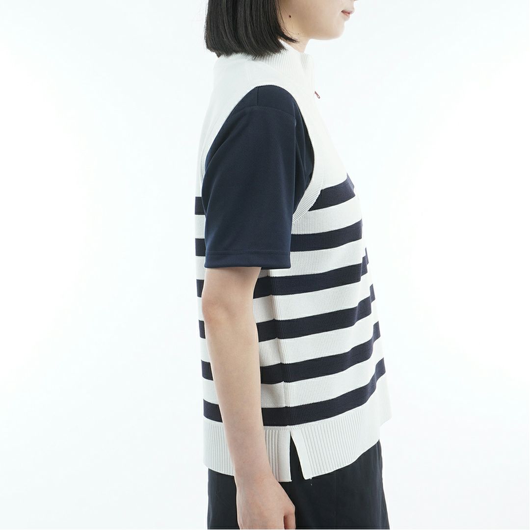 トミー ヒルフィガー ゴルフ Tommy Hilfiger Golf レディース レディース フロントロゴ ハイネック ノースリーブニット THLA561 詳細5