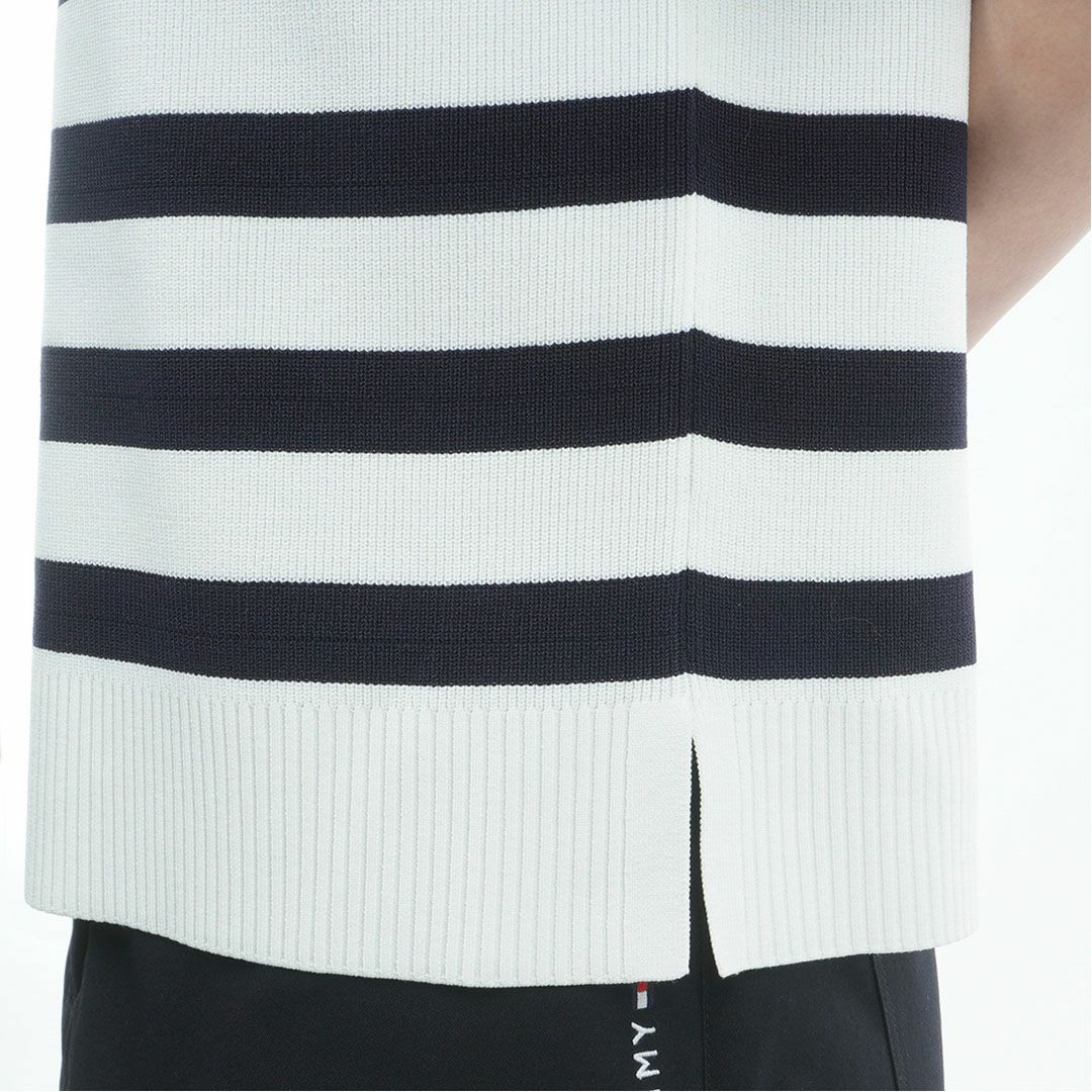 トミー ヒルフィガー ゴルフ Tommy Hilfiger Golf レディース レディース フロントロゴ ハイネック ノースリーブニット THLA561 詳細6