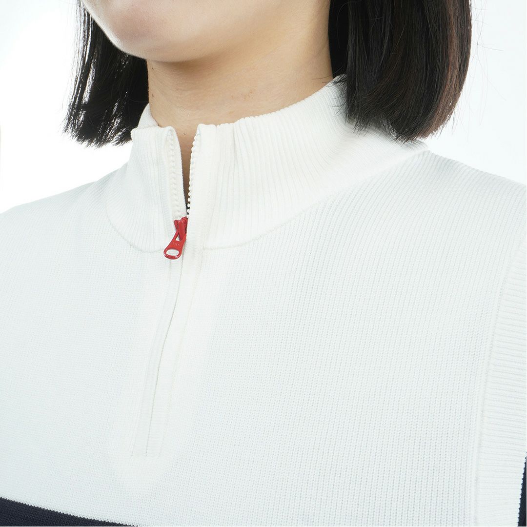 トミー ヒルフィガー ゴルフ Tommy Hilfiger Golf レディース レディース フロントロゴ ハイネック ノースリーブニット THLA561 詳細7