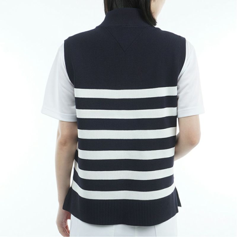 トミー ヒルフィガー ゴルフ Tommy Hilfiger Golf レディース レディース フロントロゴ ハイネック ノースリーブニット THLA561 詳細12