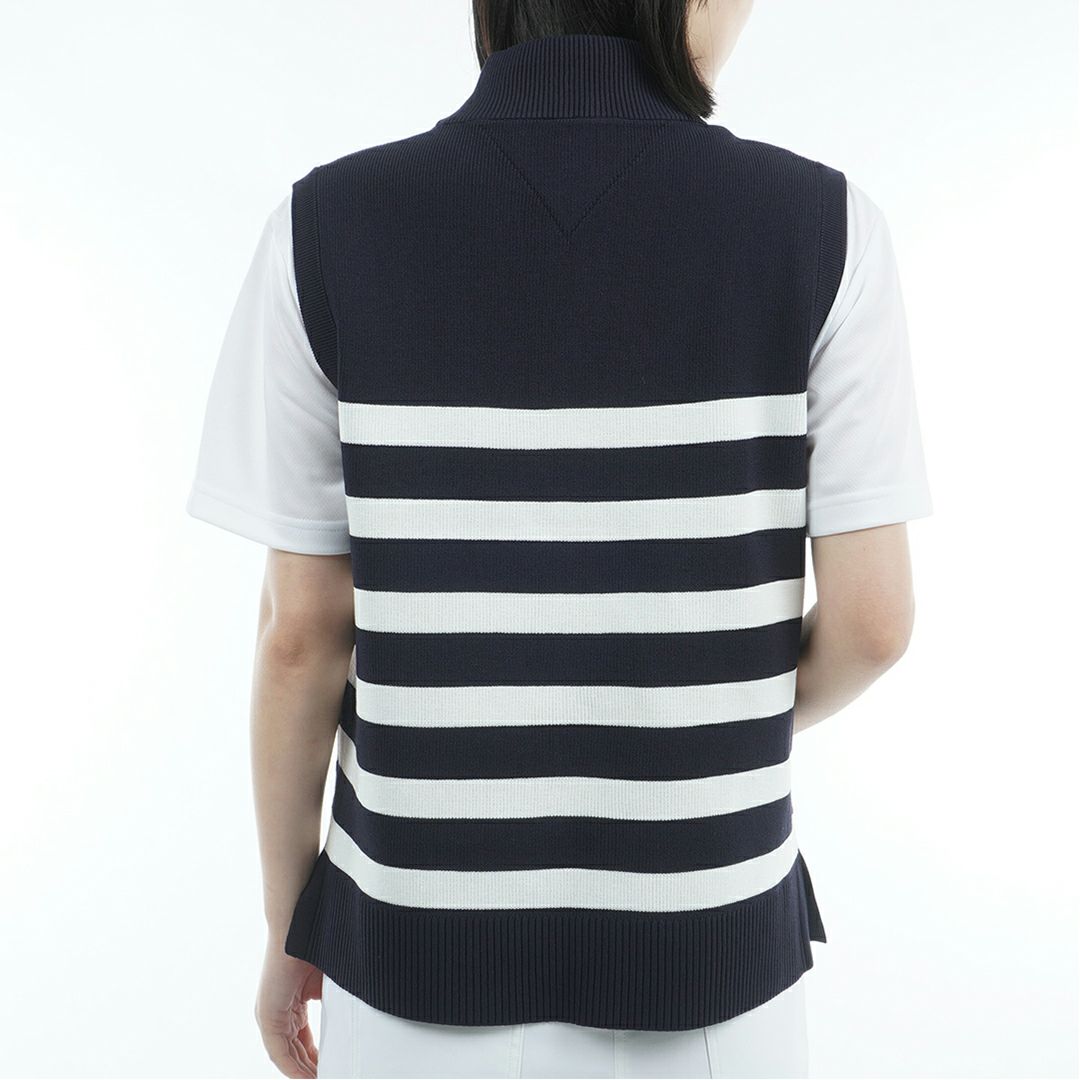 トミー ヒルフィガー ゴルフ Tommy Hilfiger Golf レディース レディース フロントロゴ ハイネック ノースリーブニット THLA561 詳細12