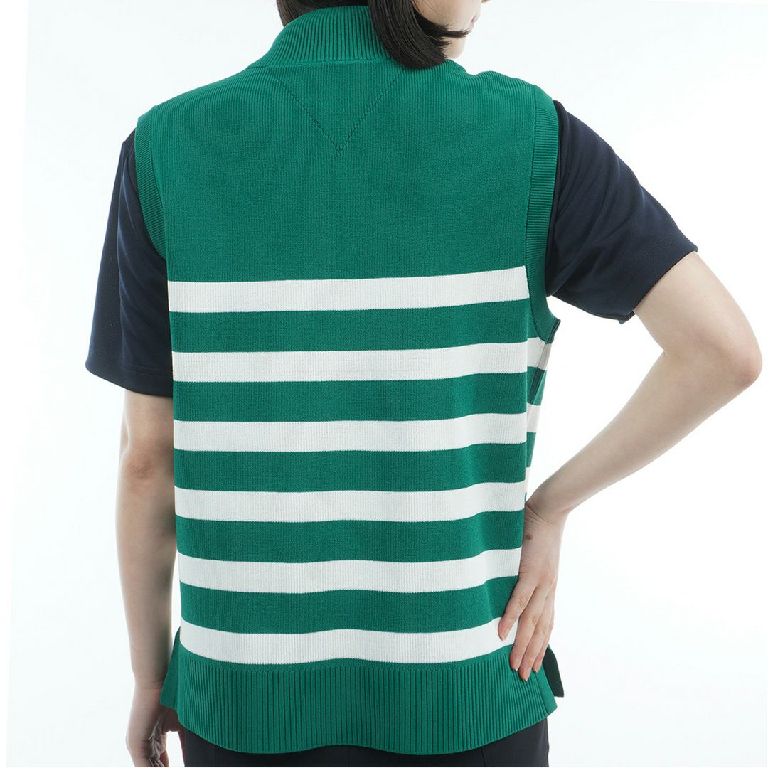 トミー ヒルフィガー ゴルフ Tommy Hilfiger Golf レディース レディース フロントロゴ ハイネック ノースリーブニット THLA561 詳細15