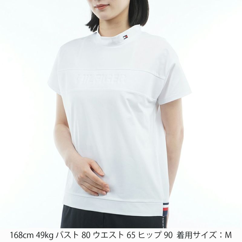 TOMMY HILFIGER GOLF レディース 半袖モックネックシャツ ホワイト