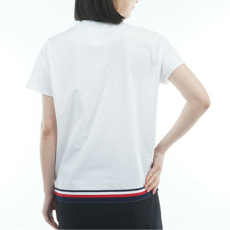 TOMMY HILFIGER GOLF レディース 半袖モックネックシャツ ホワイト