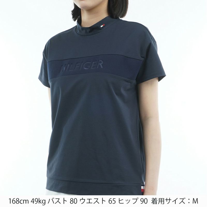 TOMMY HILFIGER GOLF レディース 半袖モックネックシャツ ネイビー