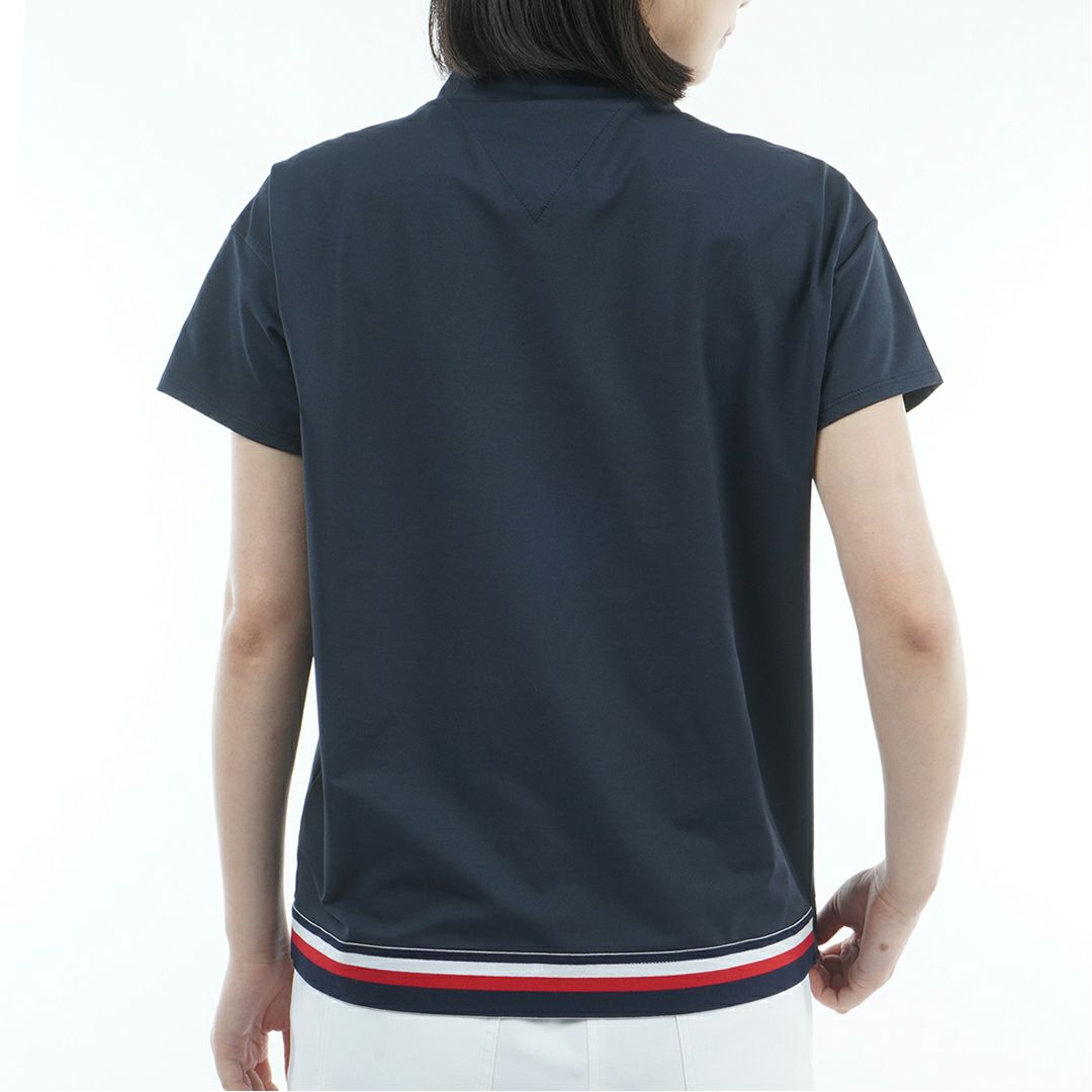 TOMMY HILFIGER GOLF レディース 半袖モックネックシャツ ネイビー