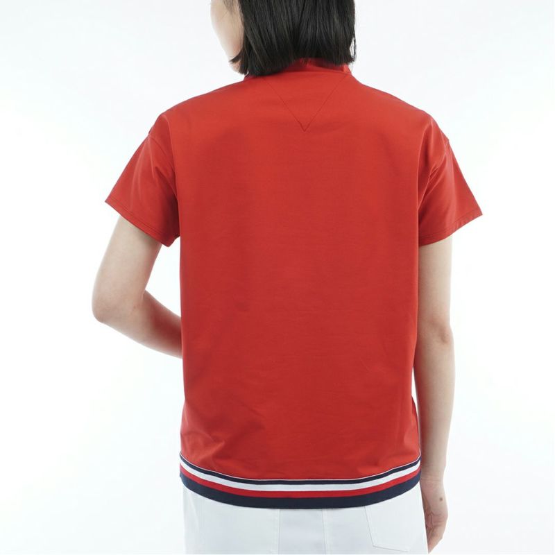 TOMMY HILFIGER GOLF レディース 半袖モックネックシャツ レッド