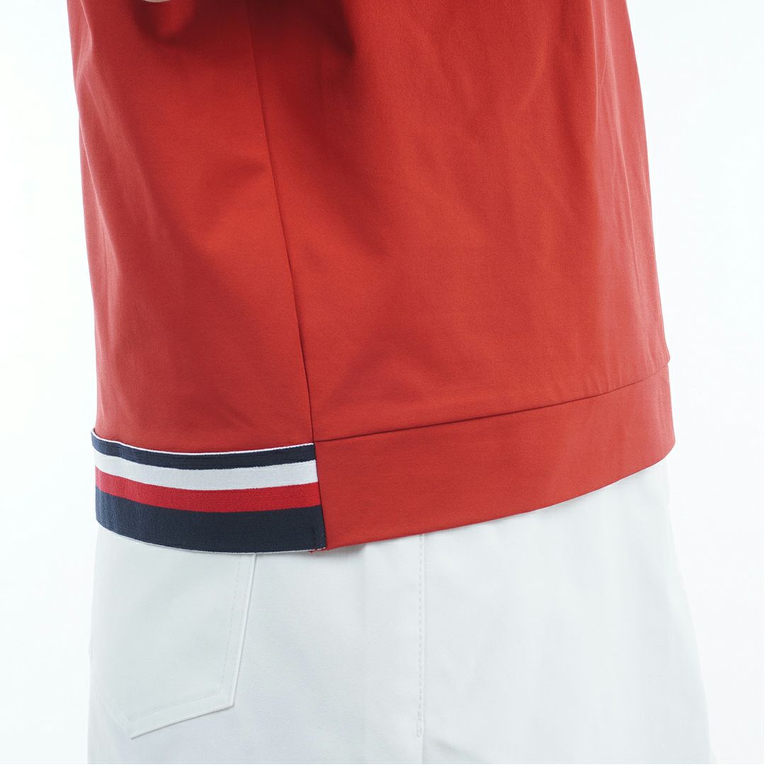 TOMMY HILFIGER GOLF レディース 半袖モックネックシャツ レッド