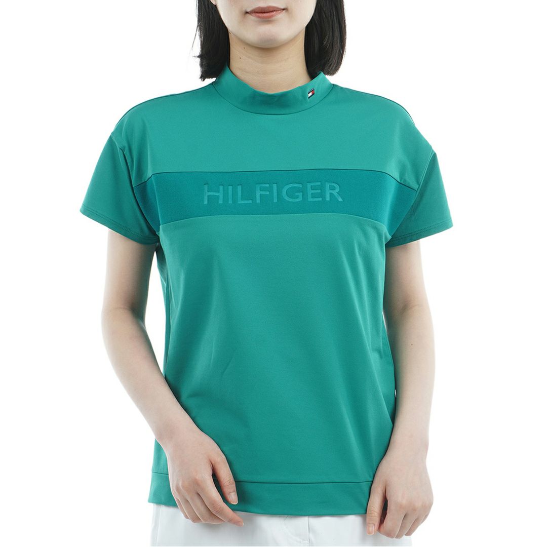 TOMMY HILFIGER GOLF レディース 半袖モックネックシャツ グリーン