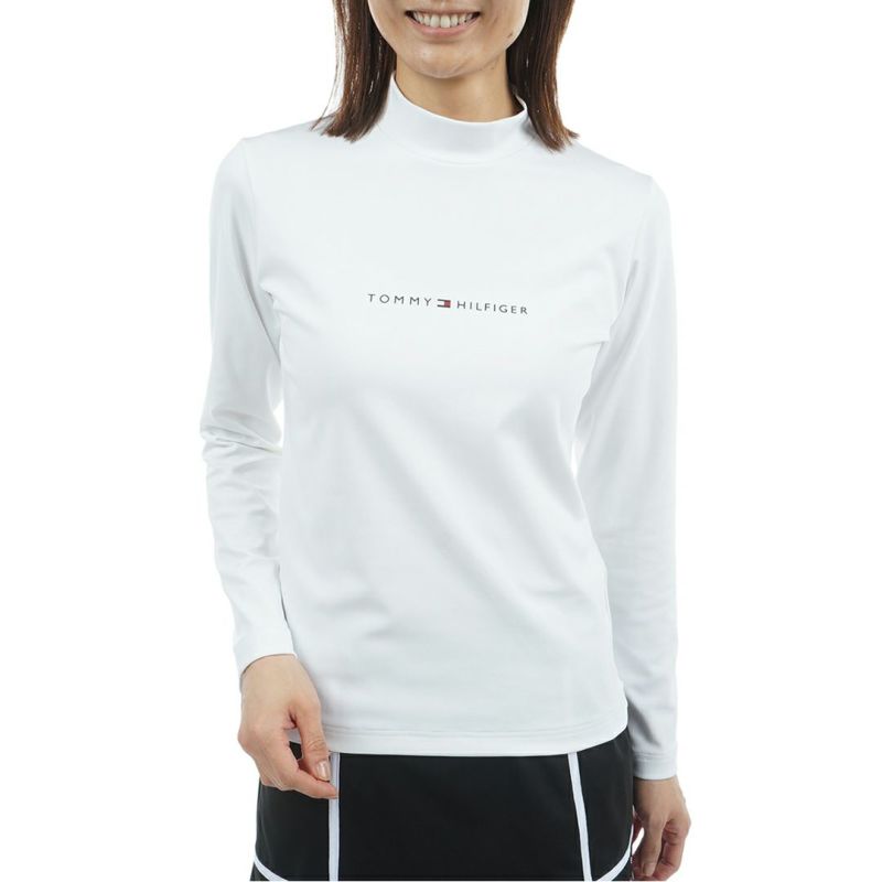 TOMMY HILFIGER GOLF レディース 長袖モックネックシャツ ホワイト