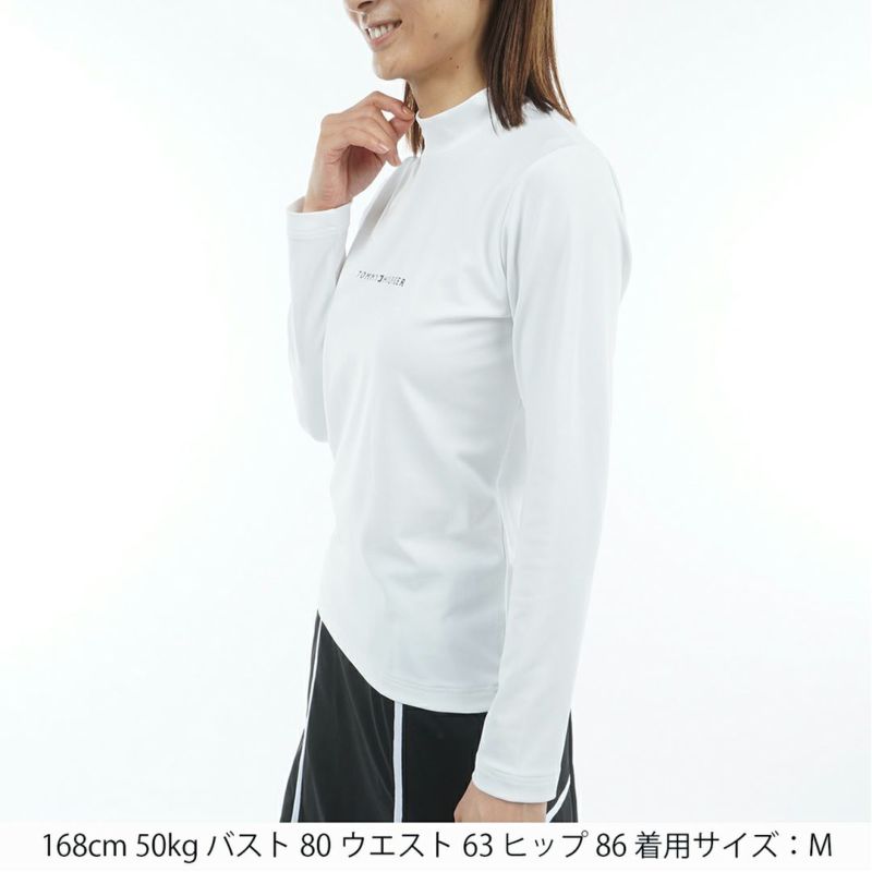 TOMMY HILFIGER GOLF レディース 長袖モックネックシャツ ホワイト