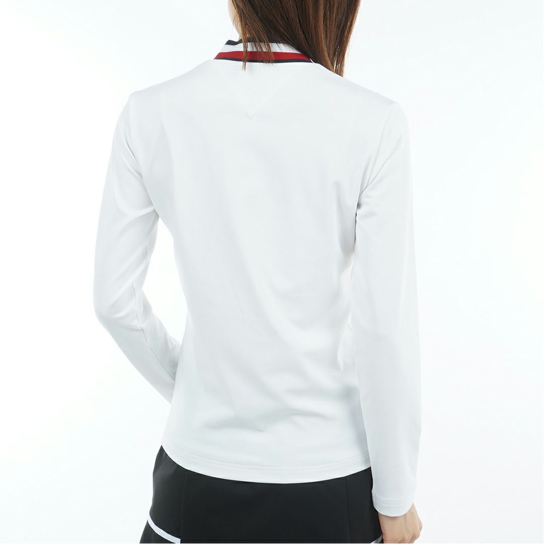 TOMMY HILFIGER GOLF レディース 長袖モックネックシャツ ホワイト