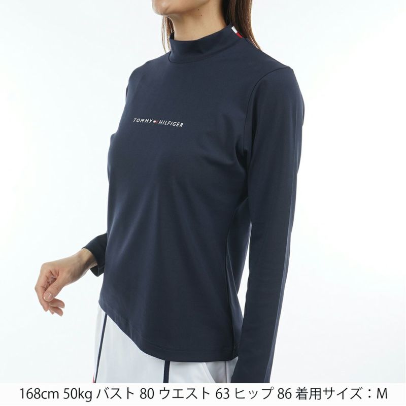 TOMMY HILFIGER GOLF レディース 長袖モックネックシャツ ネイビー