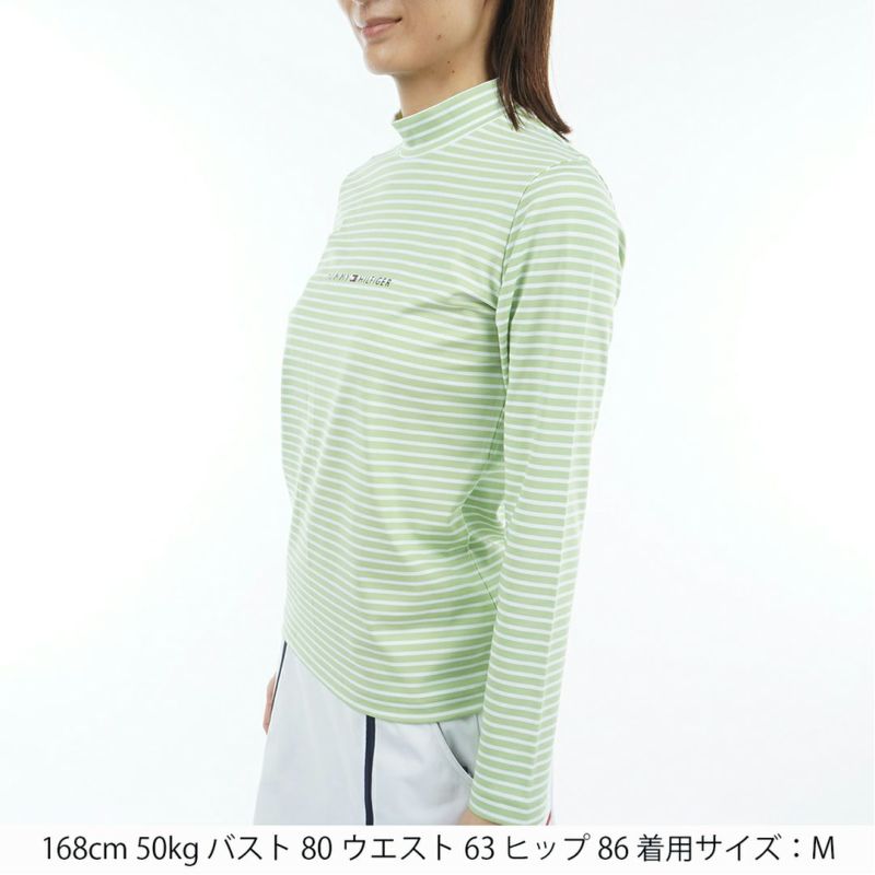 TOMMY HILFIGER GOLF レディース 長袖モックネックシャツ ライトグリーン