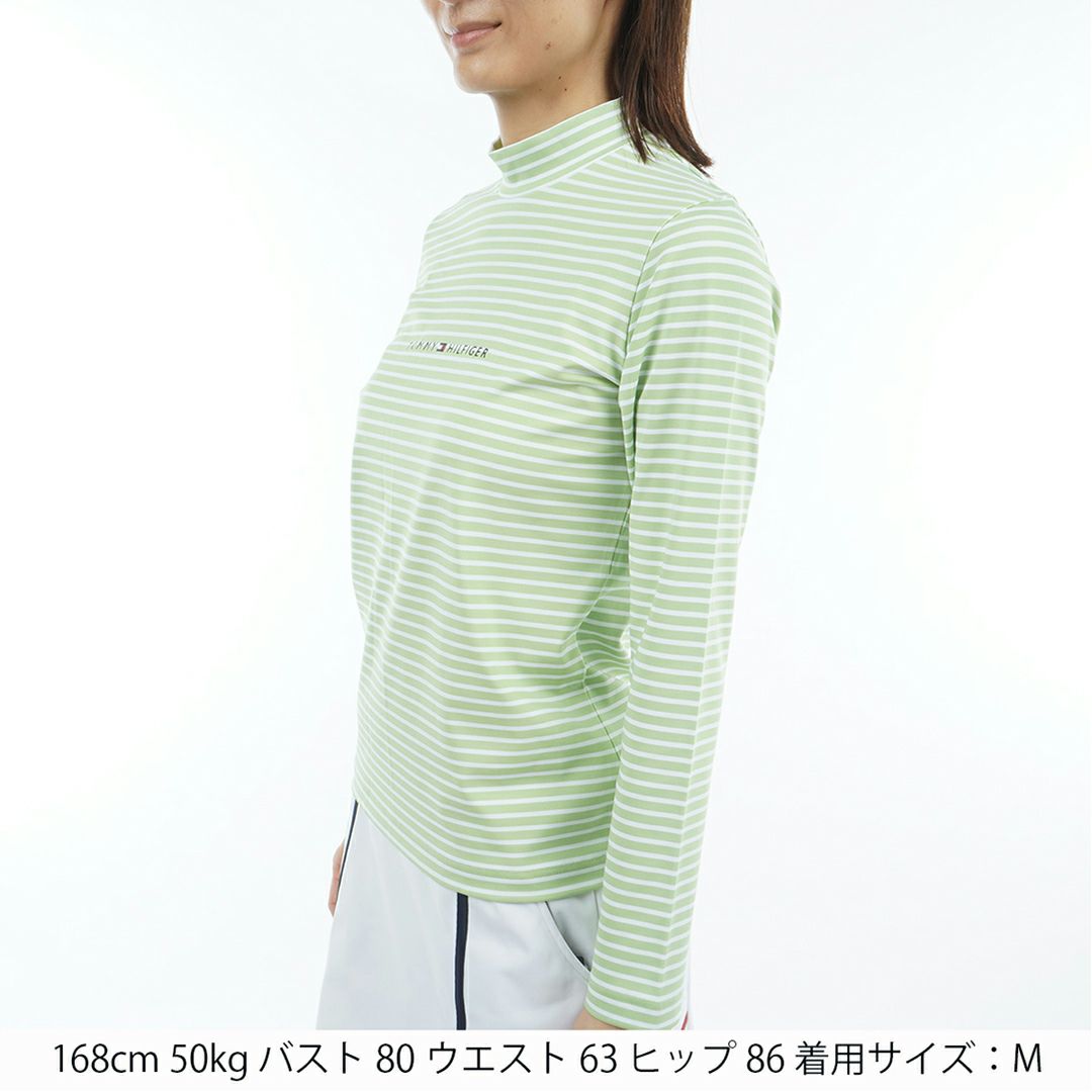 TOMMY HILFIGER GOLF レディース 長袖モックネックシャツ ライトグリーン