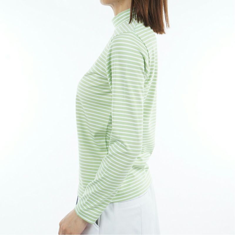 TOMMY HILFIGER GOLF レディース 長袖モックネックシャツ ライトグリーン