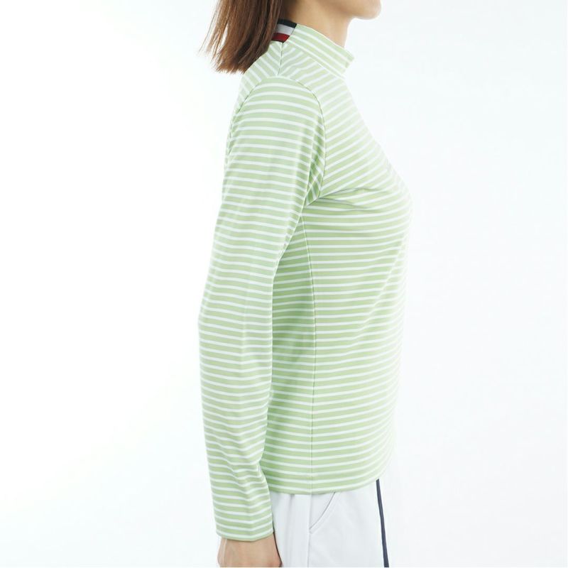 TOMMY HILFIGER GOLF レディース 長袖モックネックシャツ ライトグリーン