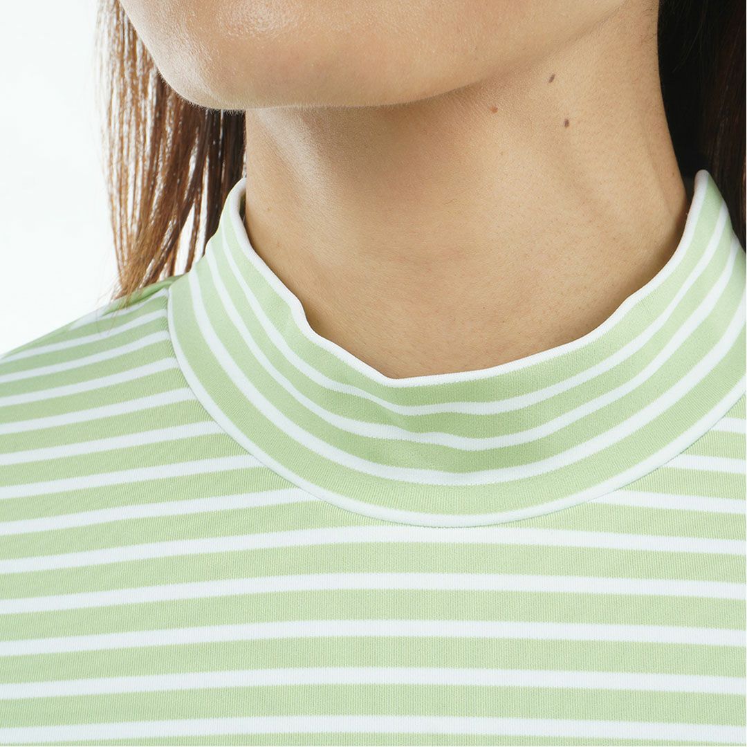 TOMMY HILFIGER GOLF レディース 長袖モックネックシャツ ライトグリーン