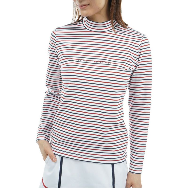 TOMMY HILFIGER GOLF レディース 長袖モックネックシャツ トリコロール